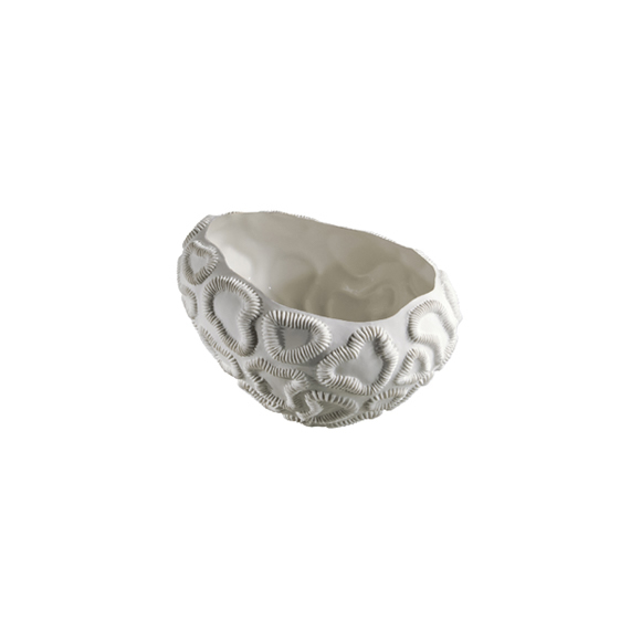 Ciotola/centrotavola in porcellana Fossilia oval white bowl