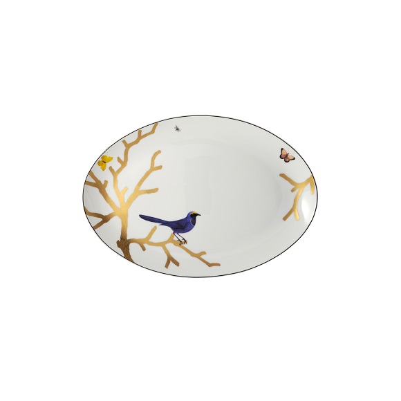 Piatto ovale da portata in porcellana BERNARDAUD Aux Oiseaux